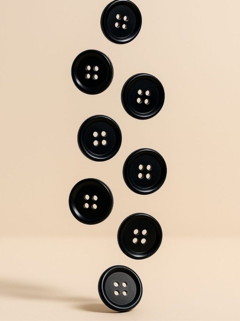 Biopolymer application: buttons on beige background