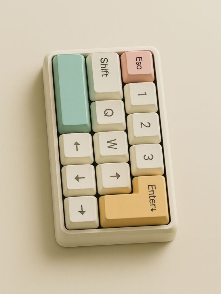 Colourful biopolymer keyboard