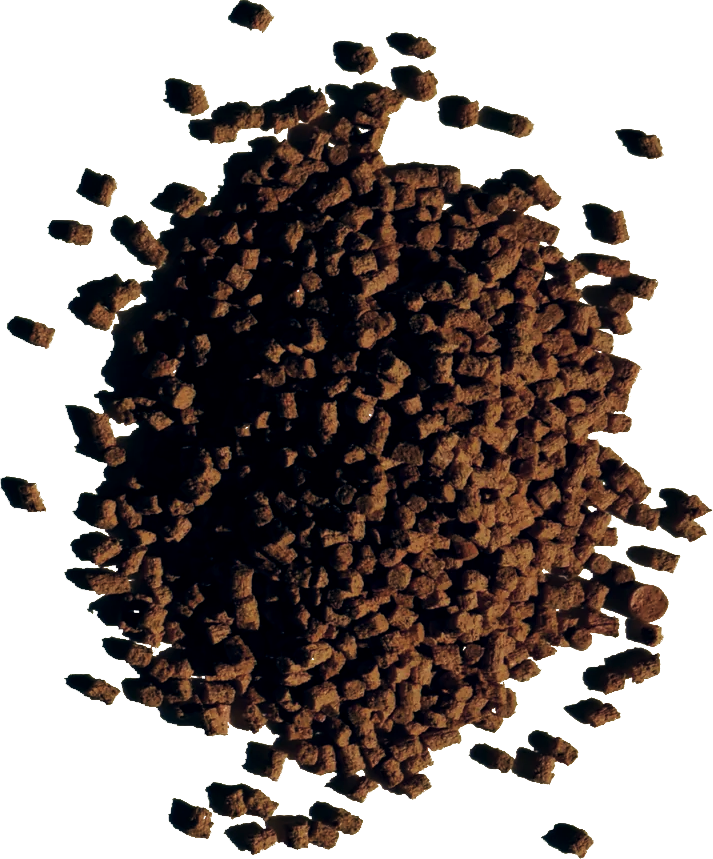 Close-up of Rekrill coffee grounds biopolymer