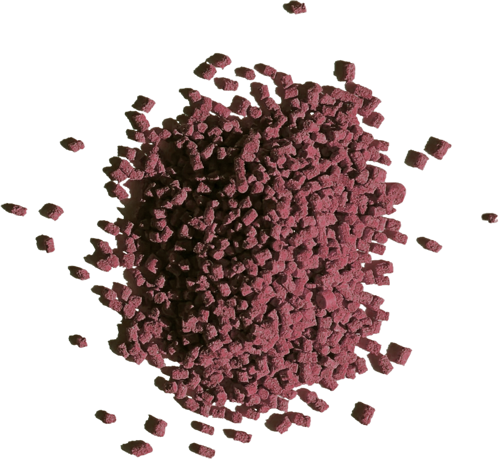 Close-up of Rekrill wine biopolymer made from grape pomace