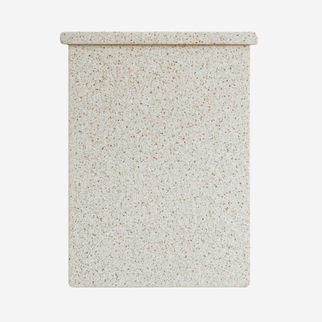 Beige Rekrill panel made of coarse granulometry bran biopolymer