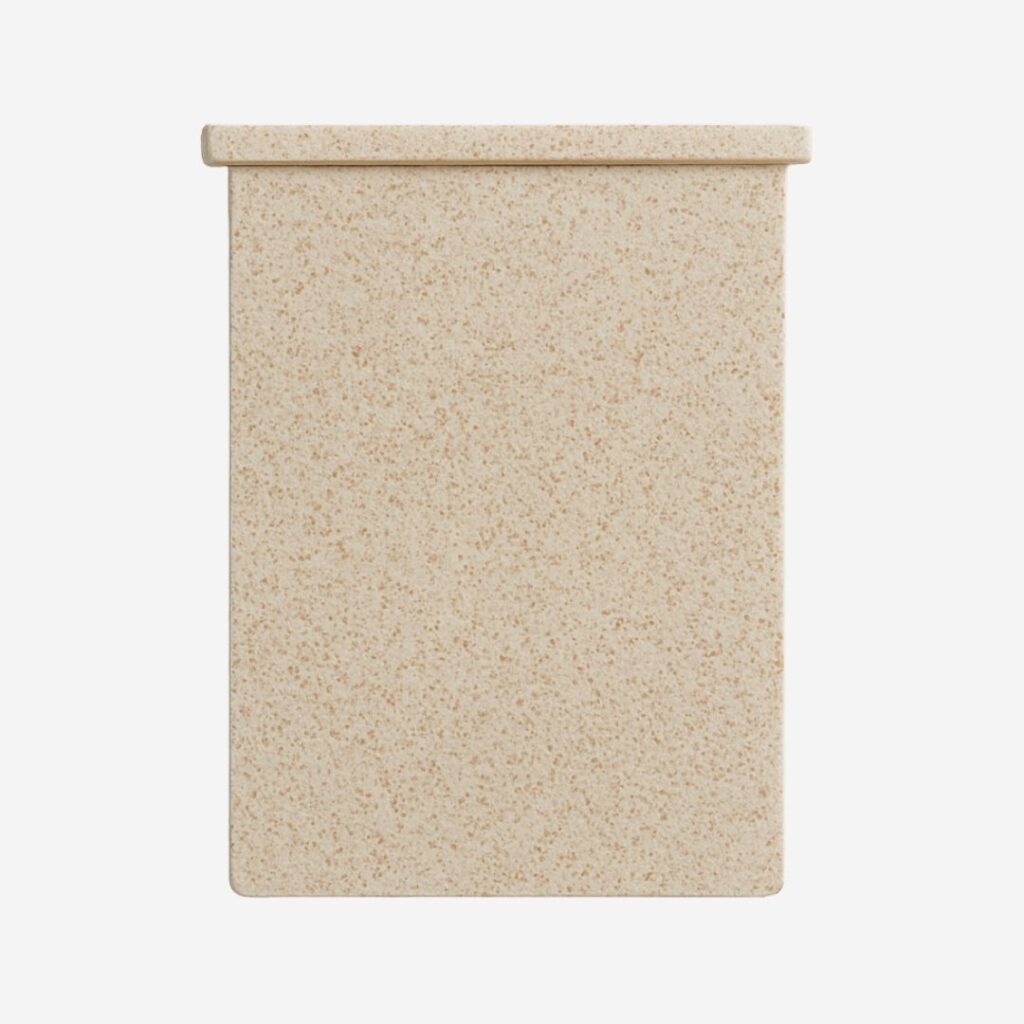 Beige Rekrill panel made of medium granulometry bran biopolymer