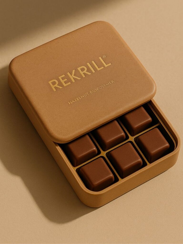 Rekrill nut biopolymer chocolate box packaging
