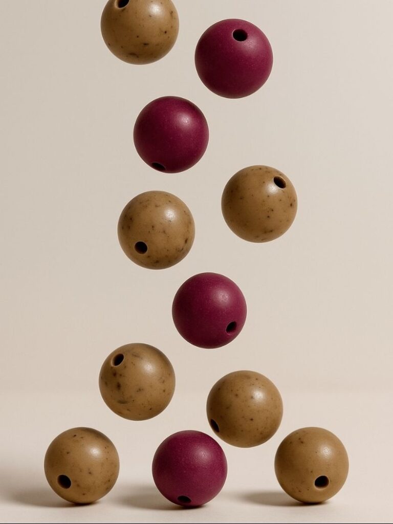 Rekrill round fashion beads made of colorful biopolymer