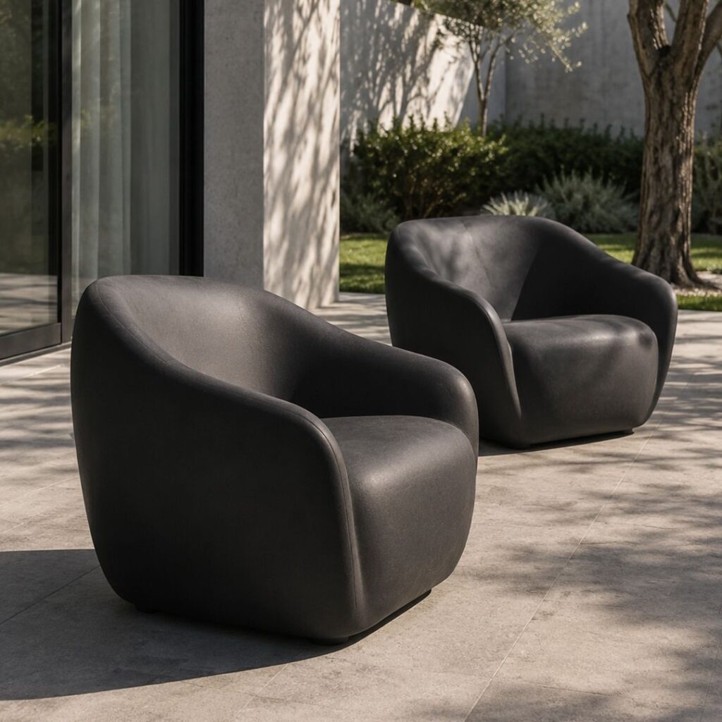 Rekrill outdoor armchairs made of biopolymer